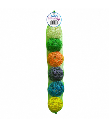 Pado Natural Rattan Roller Bird Toy, Ø6 cm ( 6 pcs / pack )